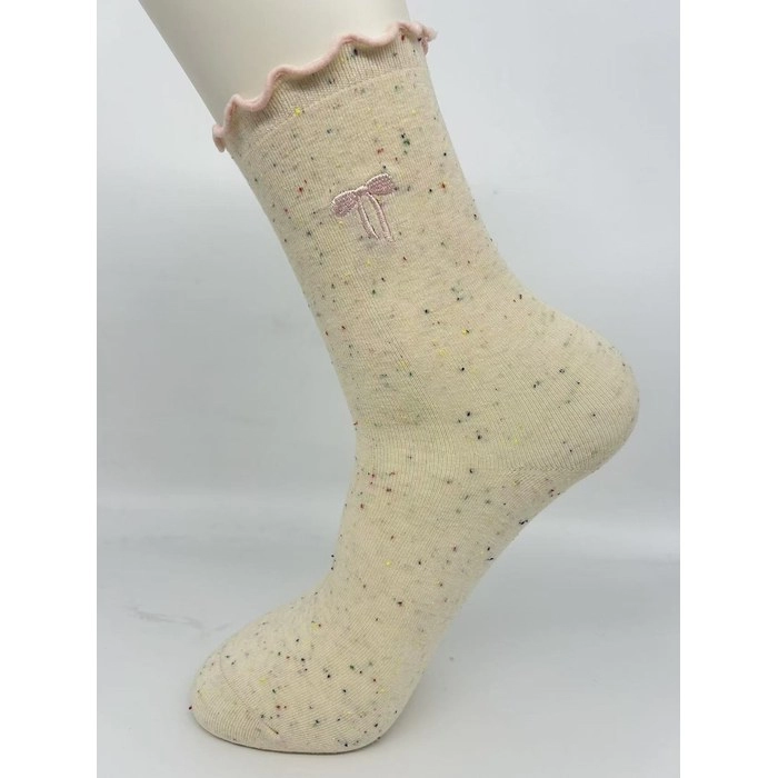 Bow Embroidery Socks | Cute Embroidered Girls Socks