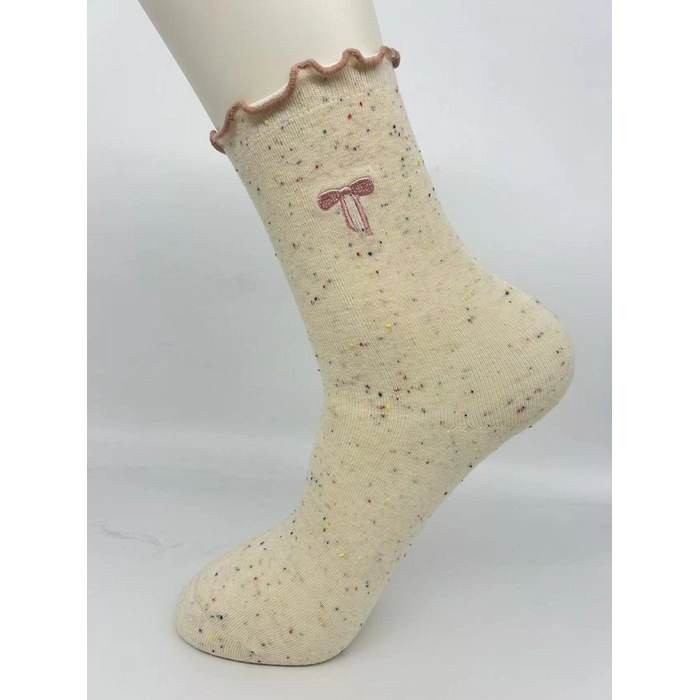 Bow Embroidery Socks | Cute Embroidered Girls Socks