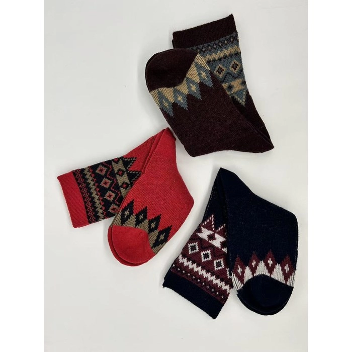 Double-Needle Wool Socks | Warm Anti-Pilling Merino Blend Socks