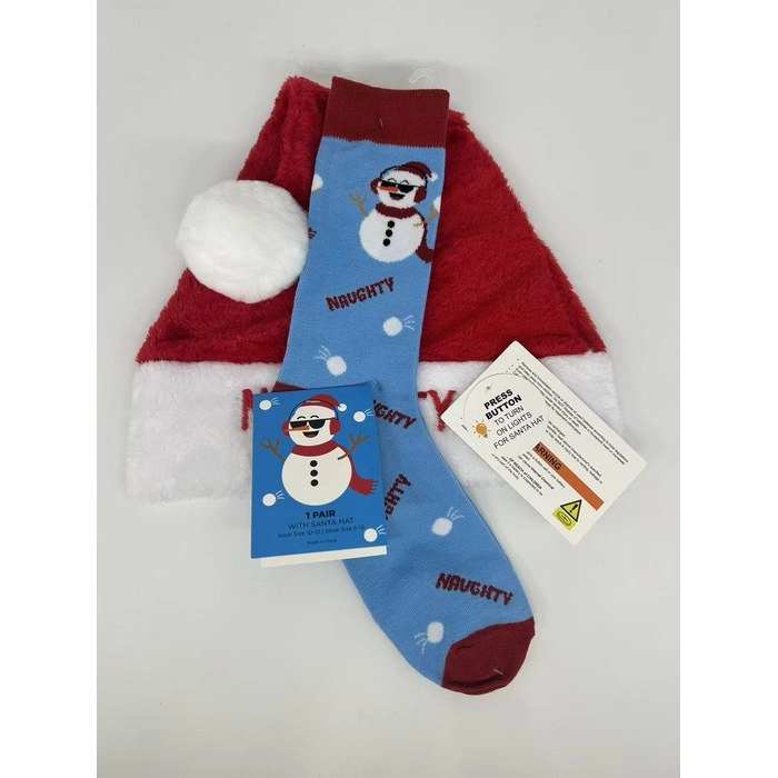 Christmas Santa Hat & Socks Gift Set | Festive Holiday Combo