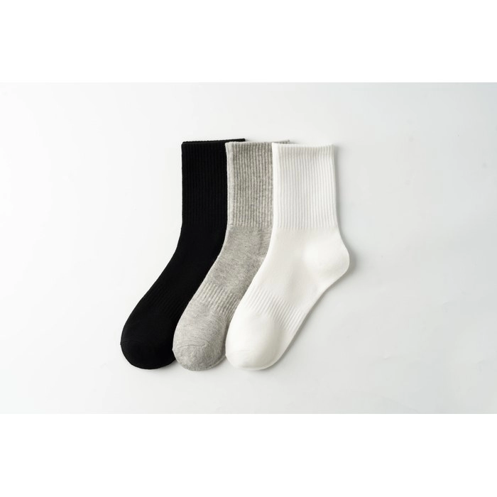 Unisex Black White Grey Sports Socks | Neutral Performance Crew Socks