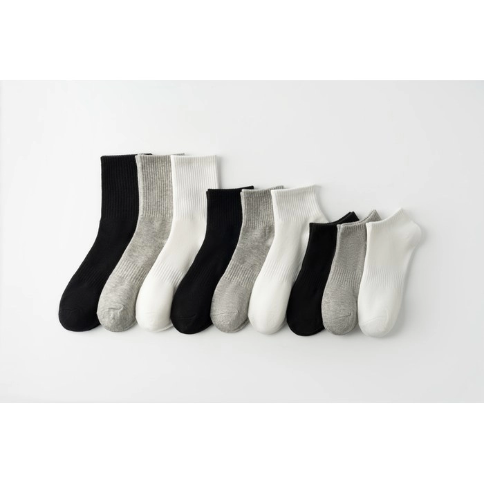 Unisex Black White Grey Sports Socks | Neutral Performance Crew Socks