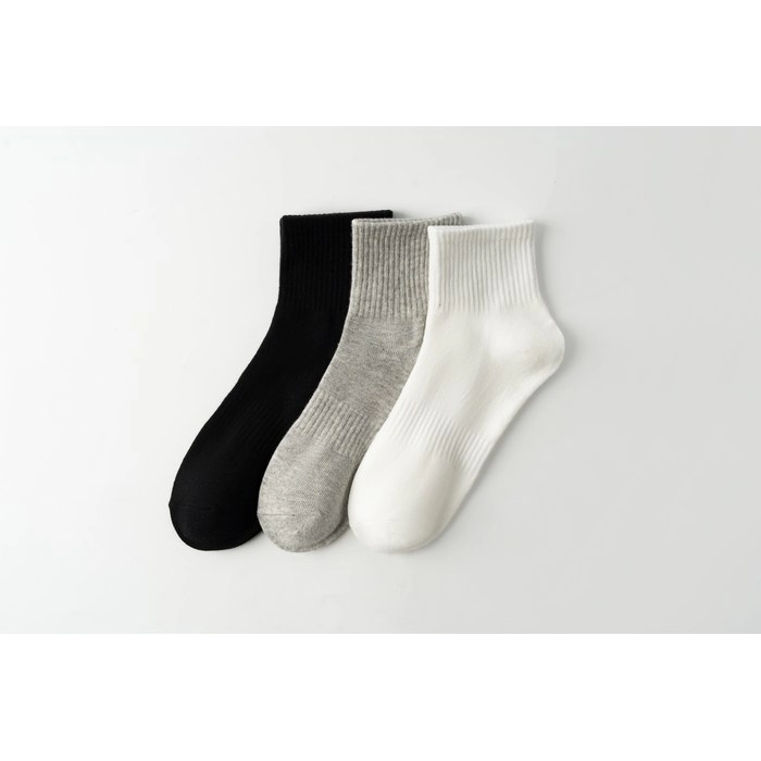 Unisex Black White Grey Sports Socks | Neutral Performance Crew Socks