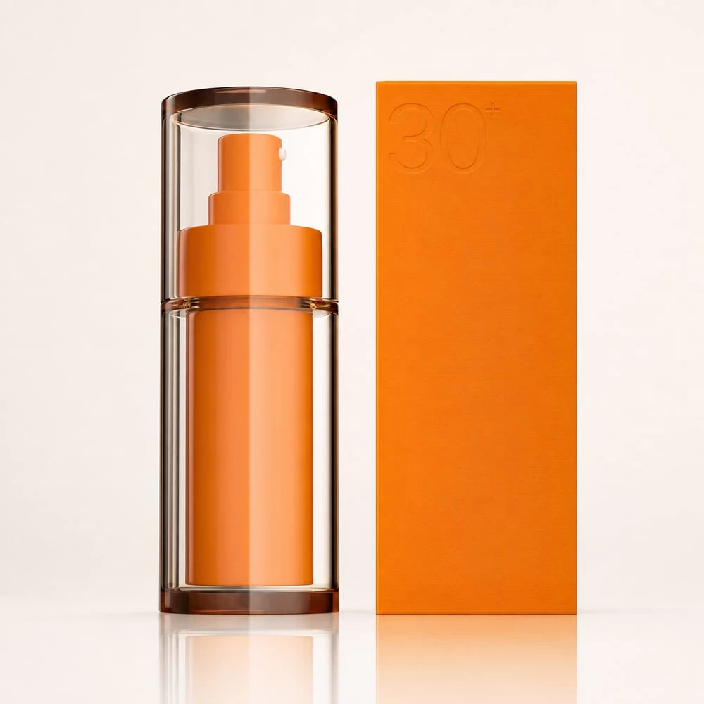 Orange silk protein treatment airless bottle with carton