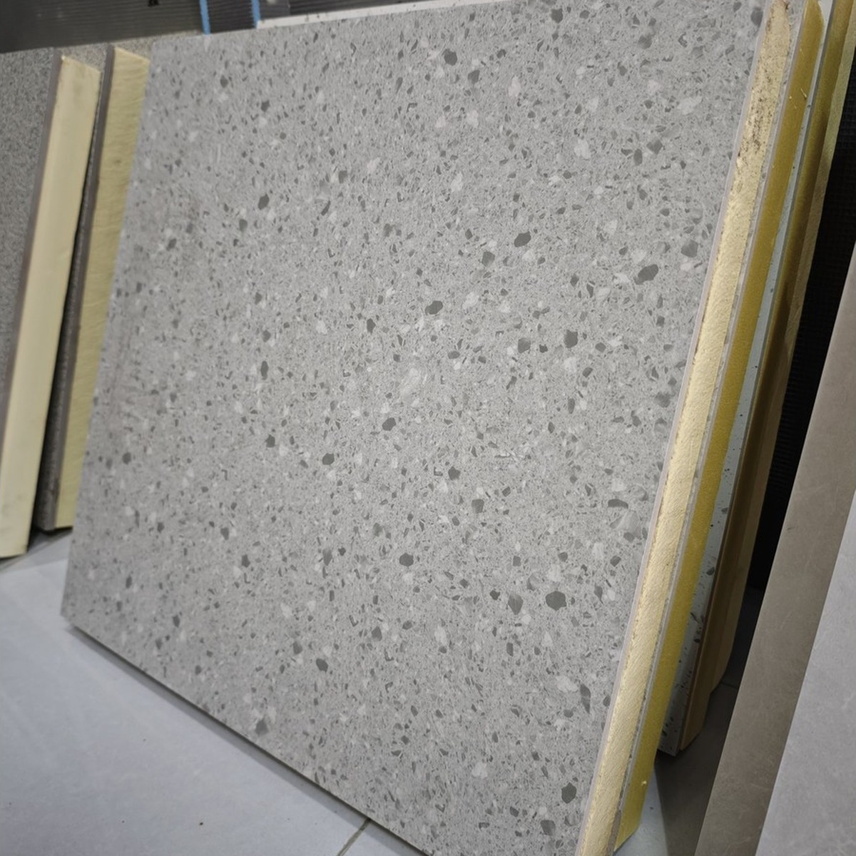XPS integrated insulated tile board front surface and foam core