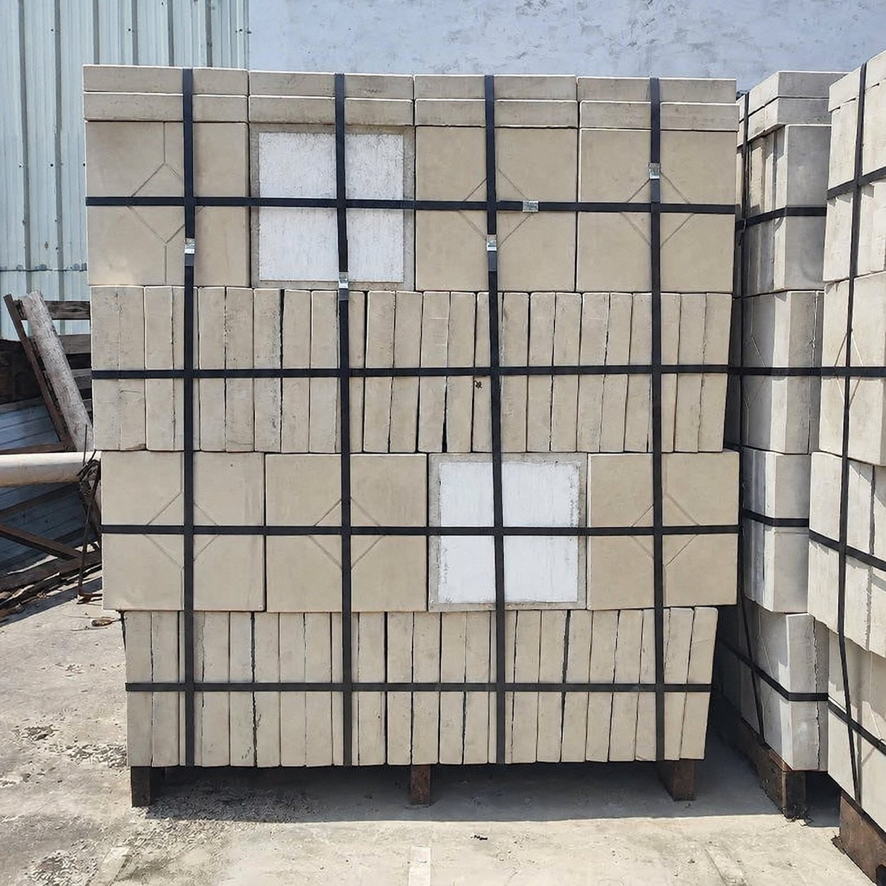 XPS integrated tile boards stacked for project delivery