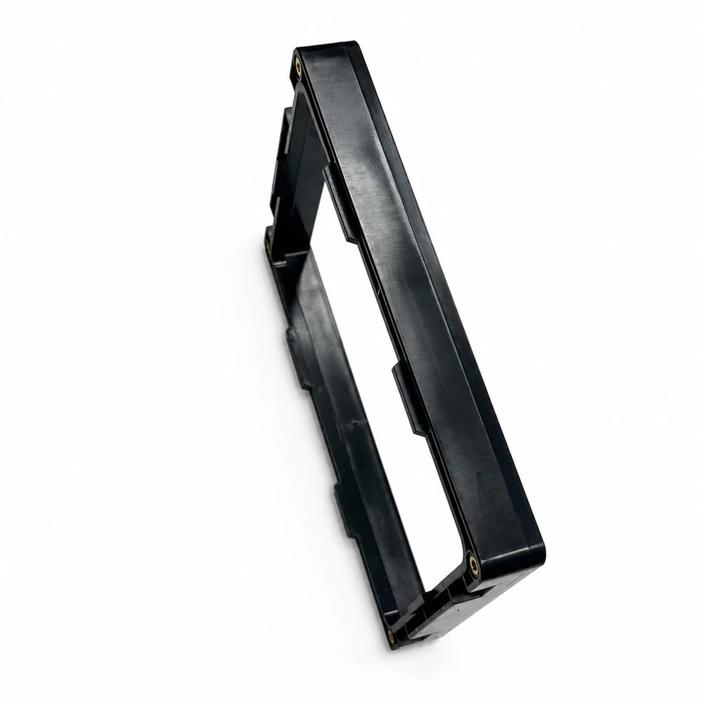 Side profile of molded medical equipment bezel component