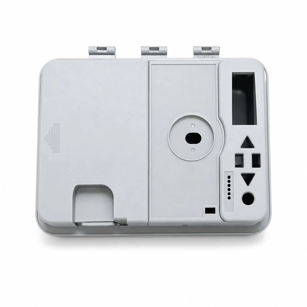 Compact 331 control panel housing with button and display openings