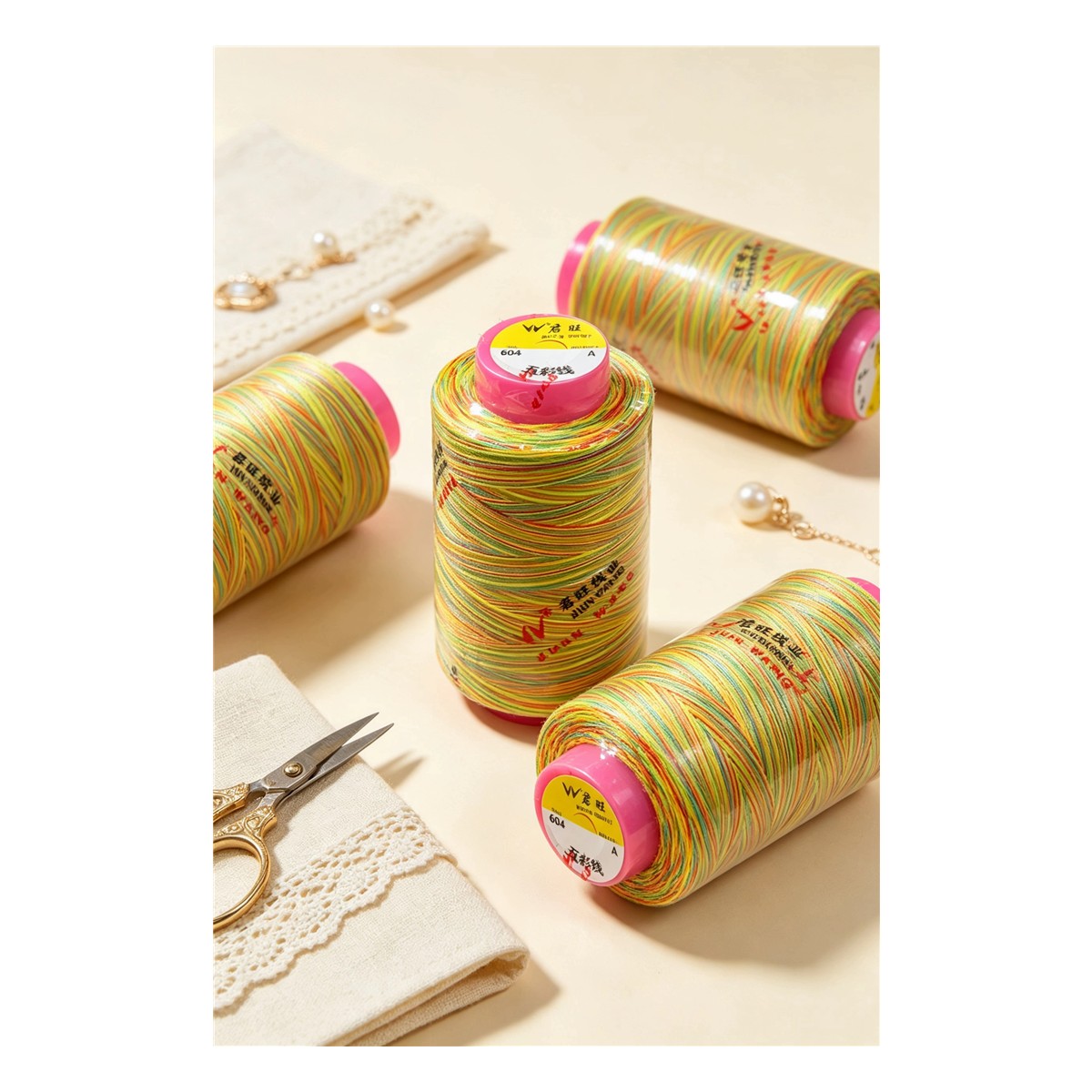 multicolor space dyed sewing thread - Multicolor Space Dyed Sewing Thread for Embroidery and Decorative Stitching product view 3