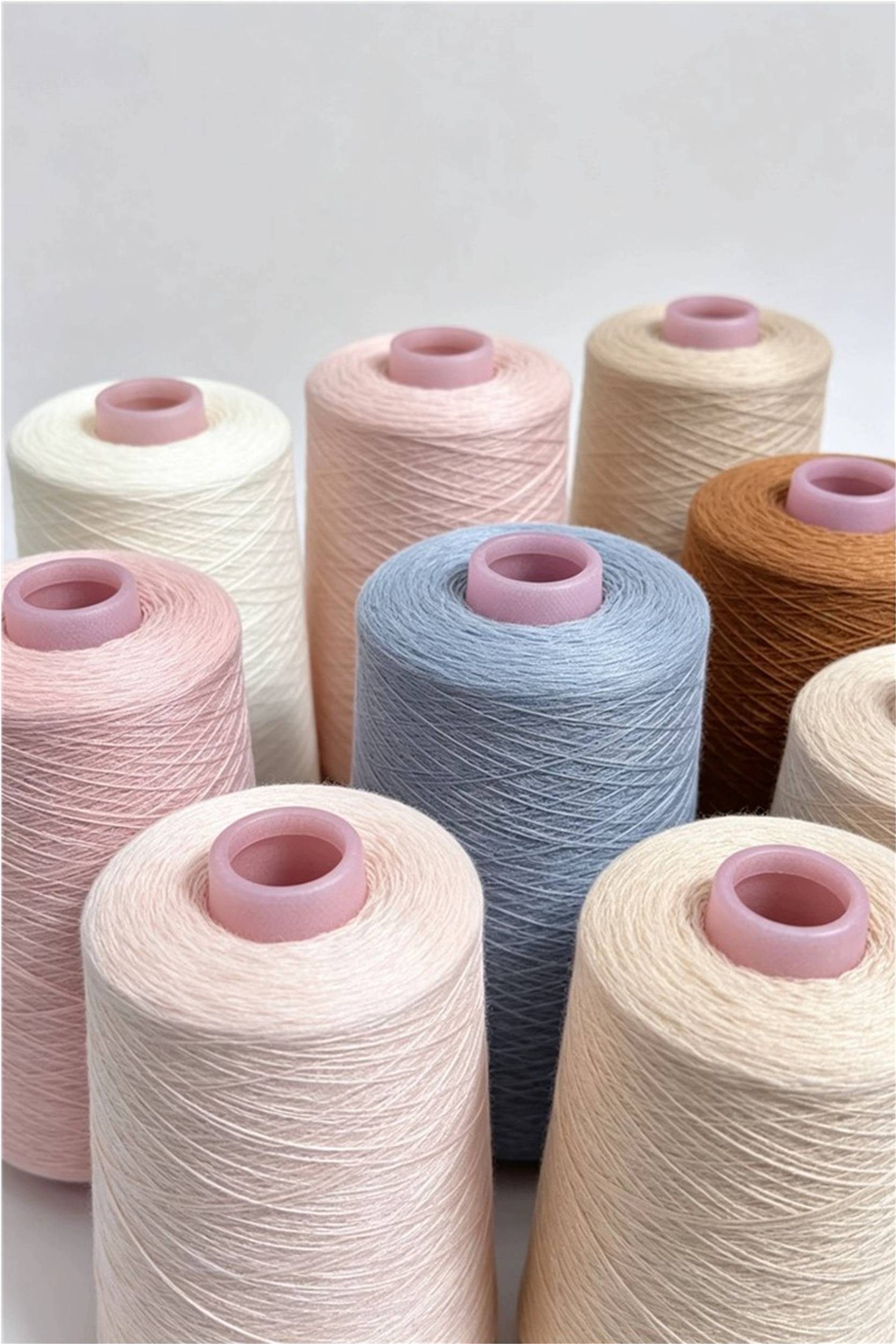 nylon high stretch sewing thread cones in soft assorted colors