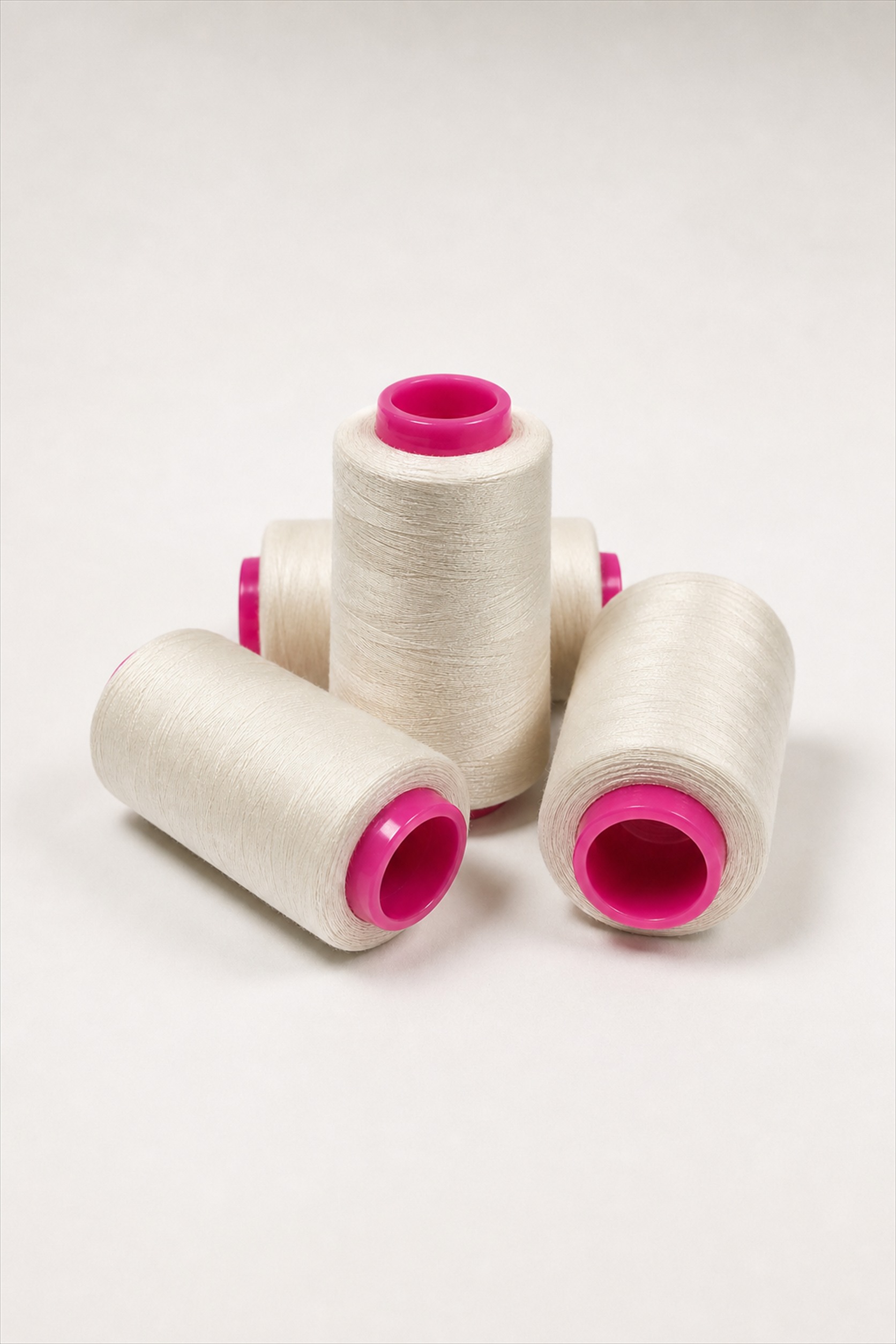 combed cotton sewing thread cones with pink cores