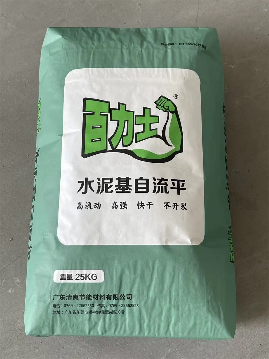 Green bag of cementitious self-leveling floor compound