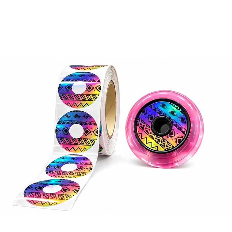 Holographic Laser Round Roll Self-Adhesive Labels for Skate Wheels