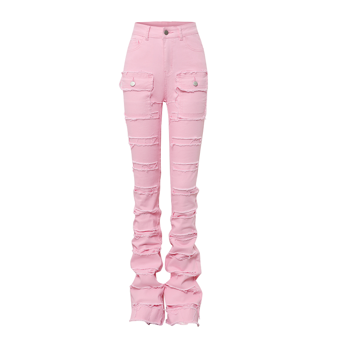 Women High Waist Patchwork Jeans JXH6021