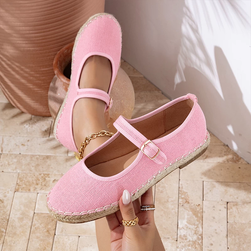 Women’s Linen Mary Jane Espadrille Flats