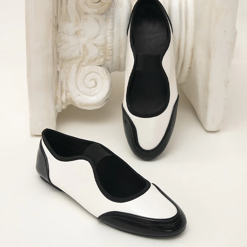 Women’s Black and White Ballet Flats