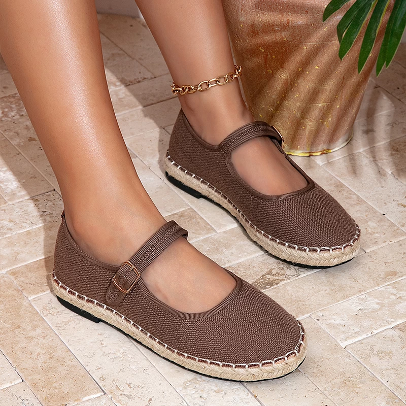Women’s Linen Mary Jane Espadrille Flats