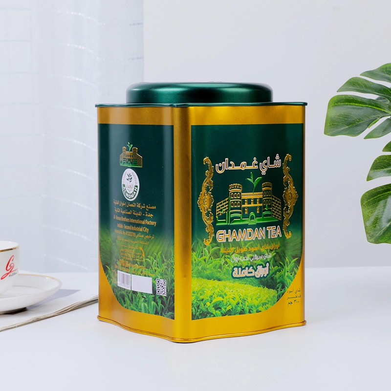 Wavy Square Tinplate Tea Canister