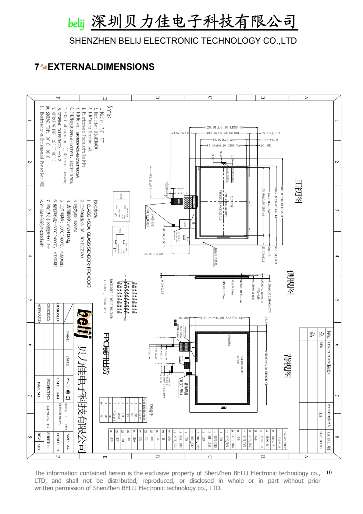 B24C70961Q-02-C dimensional drawing from datasheet