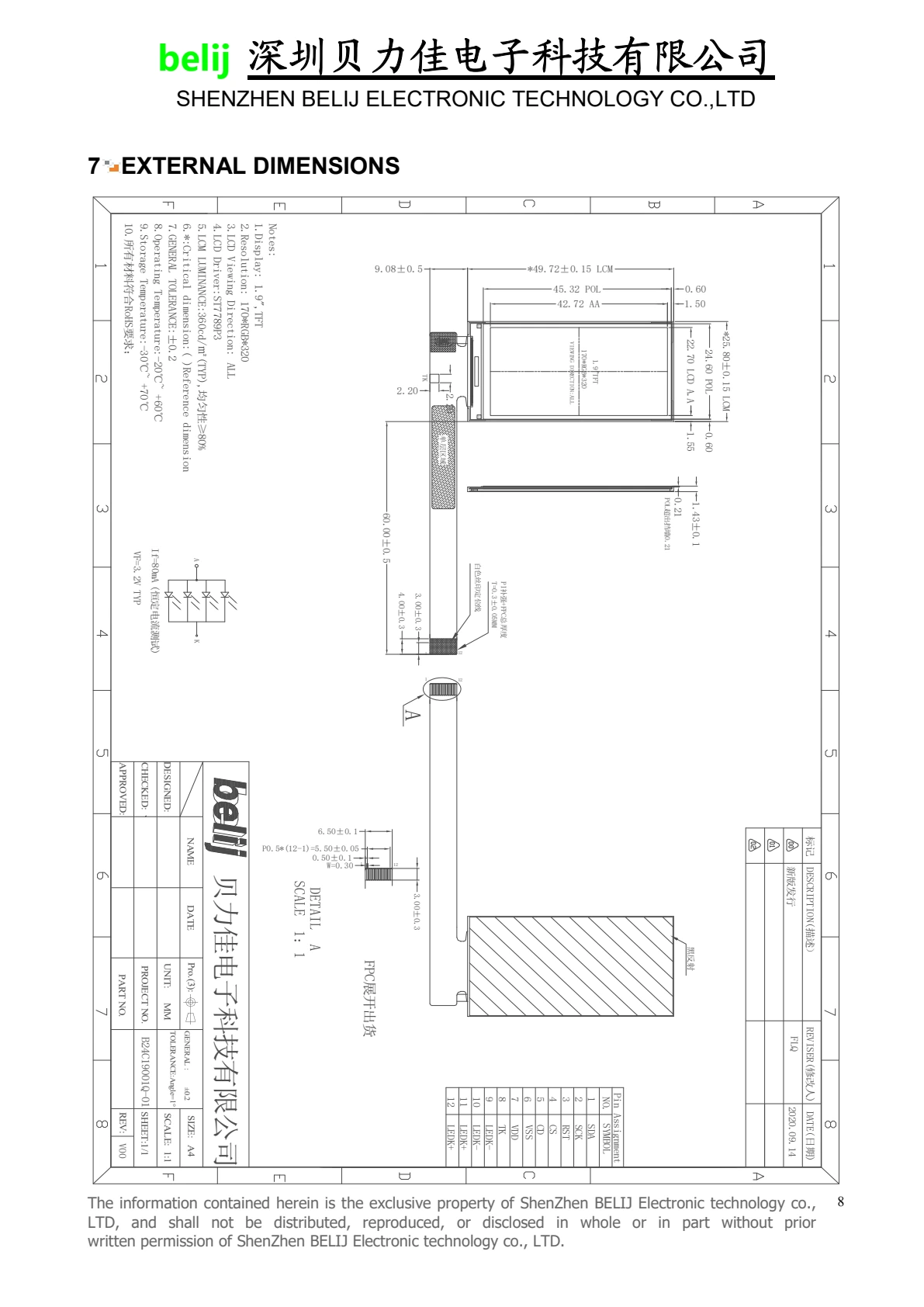 B24C19001Q-01 dimensional drawing from datasheet