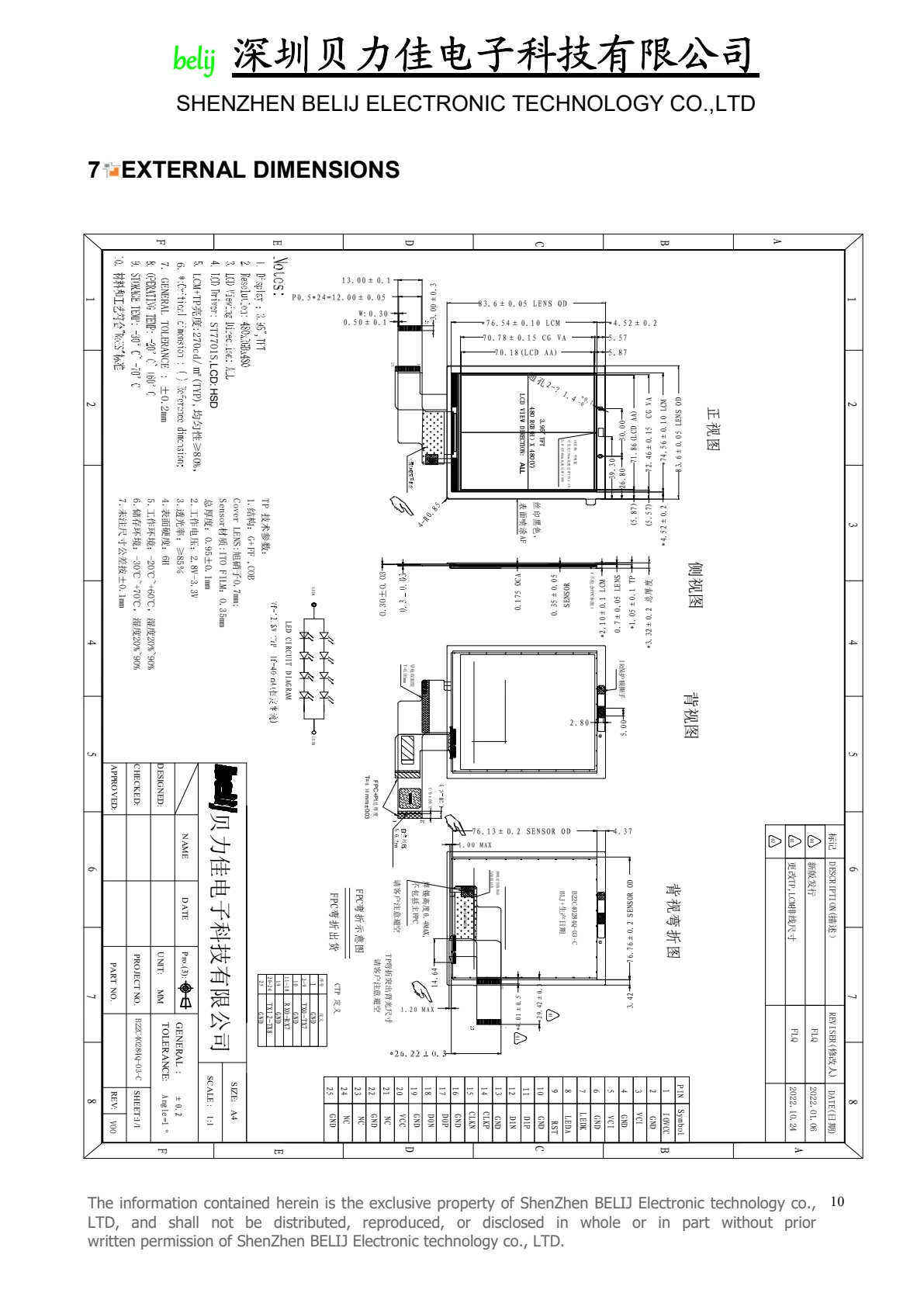 B22C40284Q-03-C dimensional drawing from datasheet
