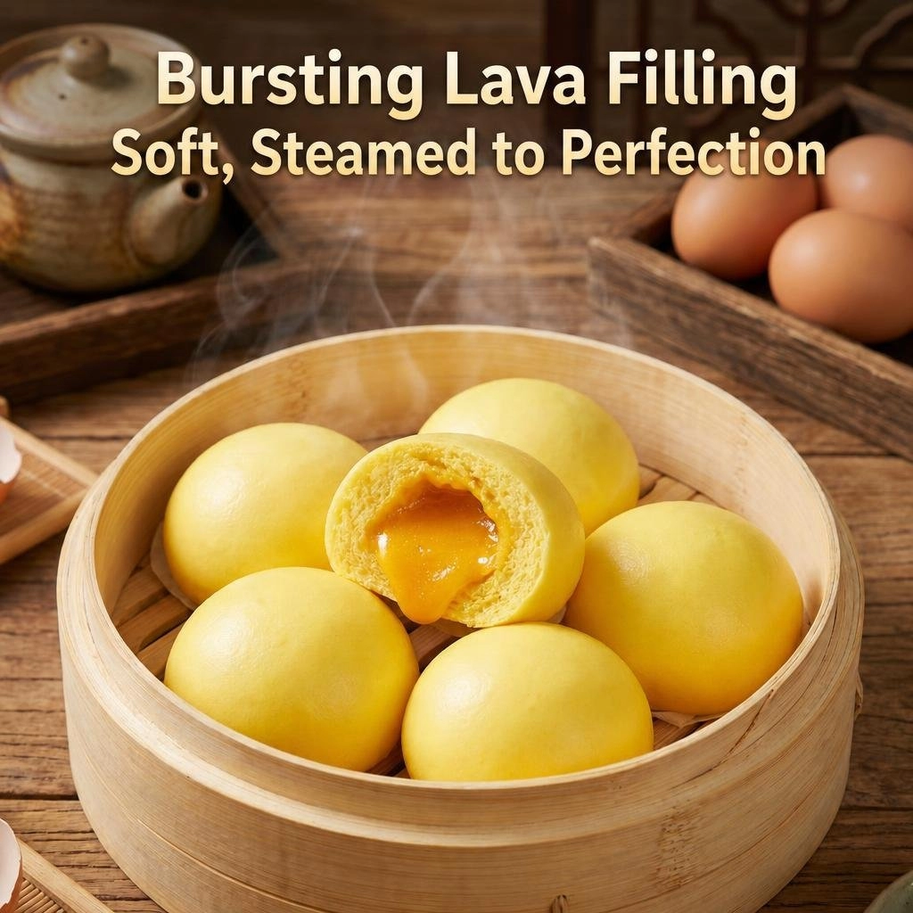 Molten Salted Egg Custard Bao
