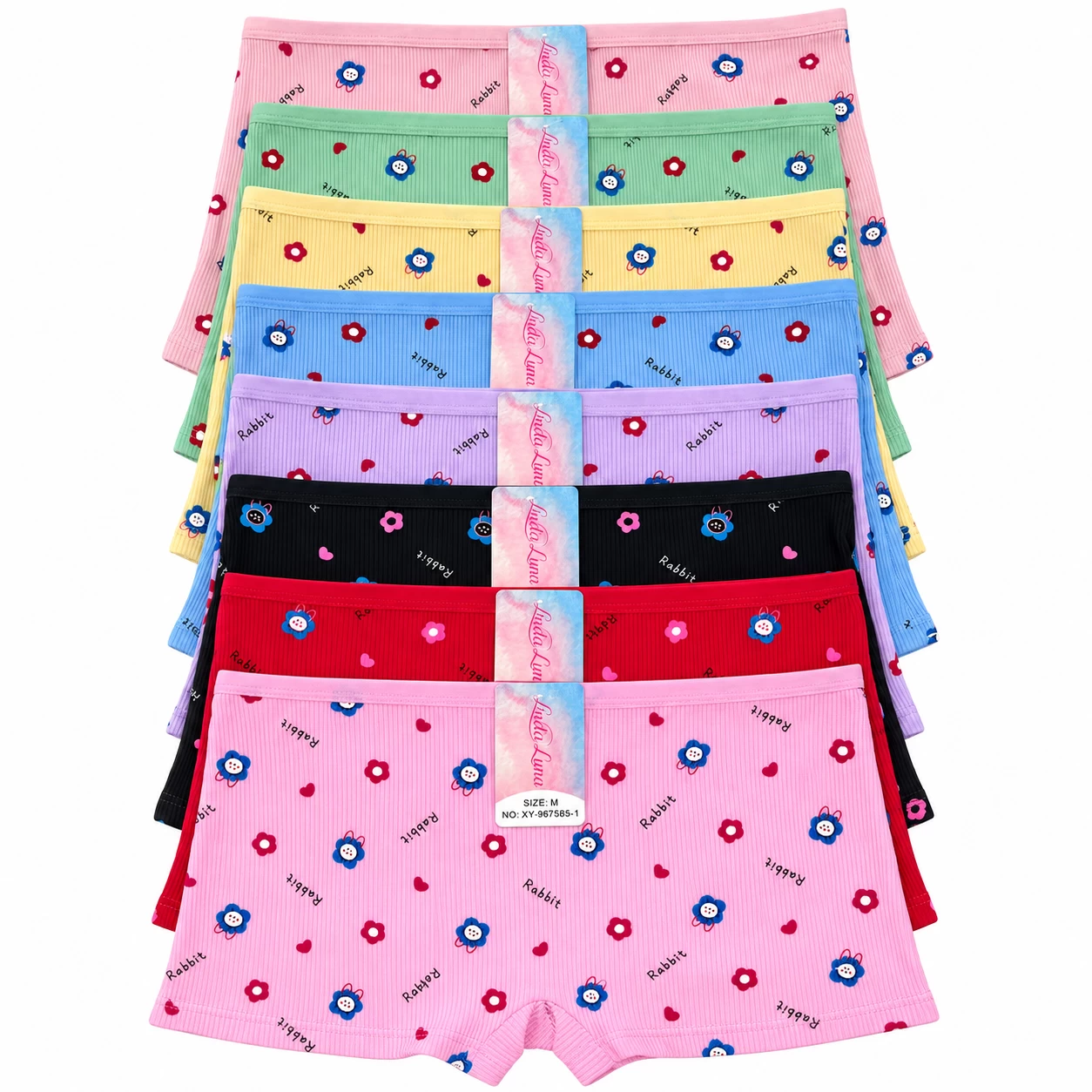 Girls’ Ribbed Cotton Boyshort Underwear