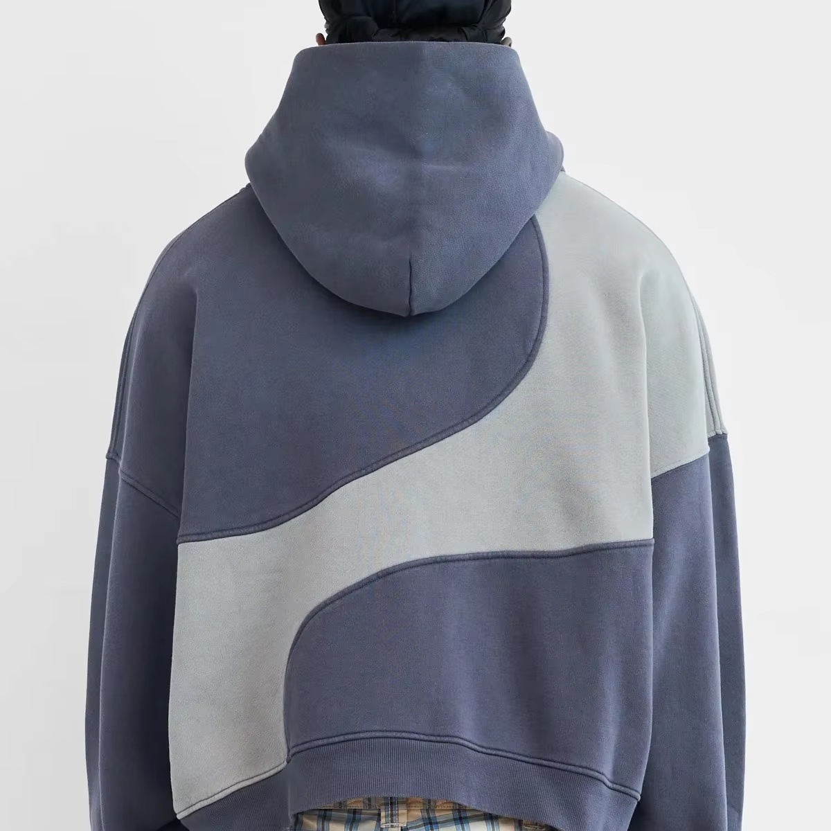 H5643 New Style Wholesale Custom Print Embroidered Embossed Color Block Hoodies Women Men Contrast Oversized Hoodies