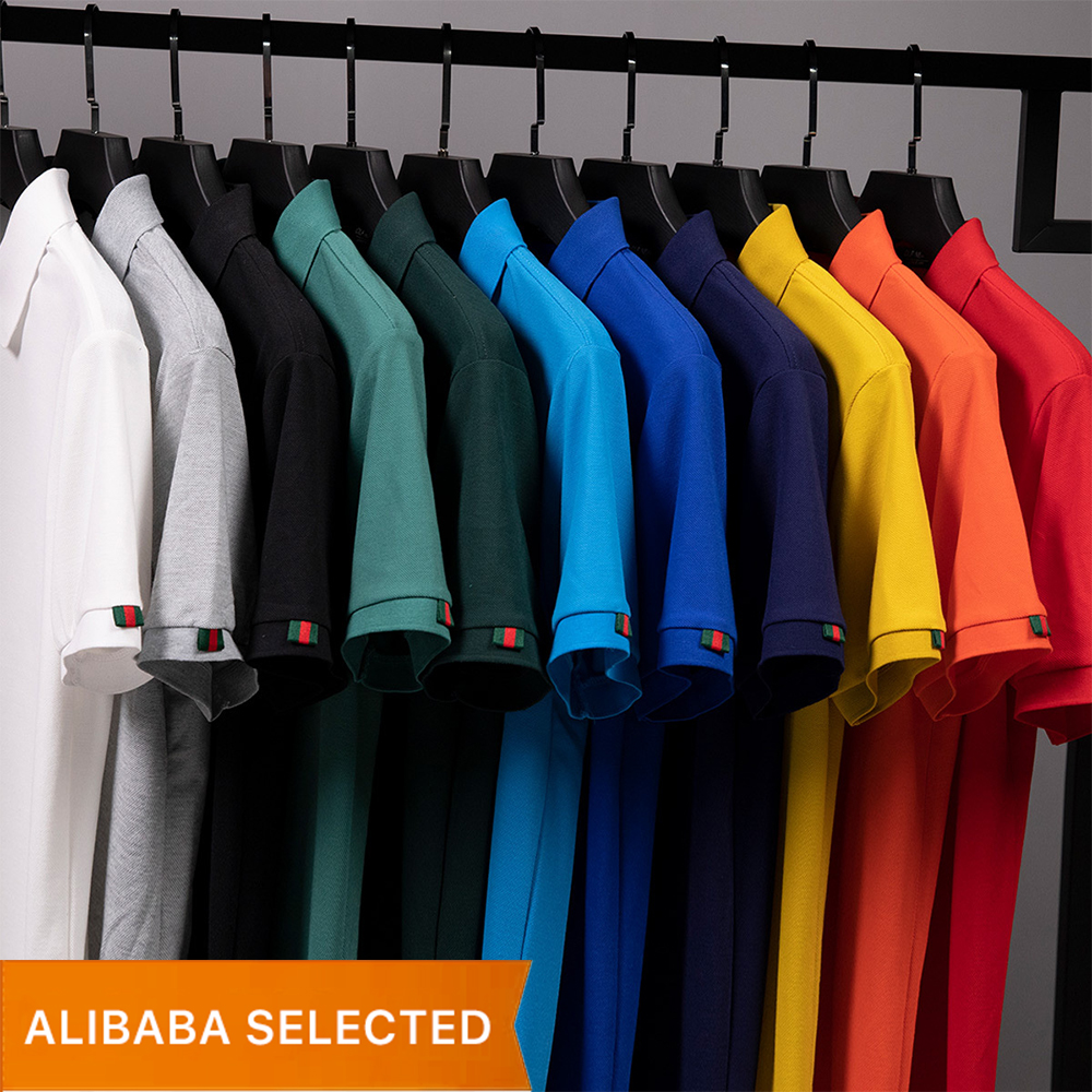 MT2053 High Quality Low OEM MOQ Custom Print Embroid 220g Solid Color Plus Size Men's Polo Shirts