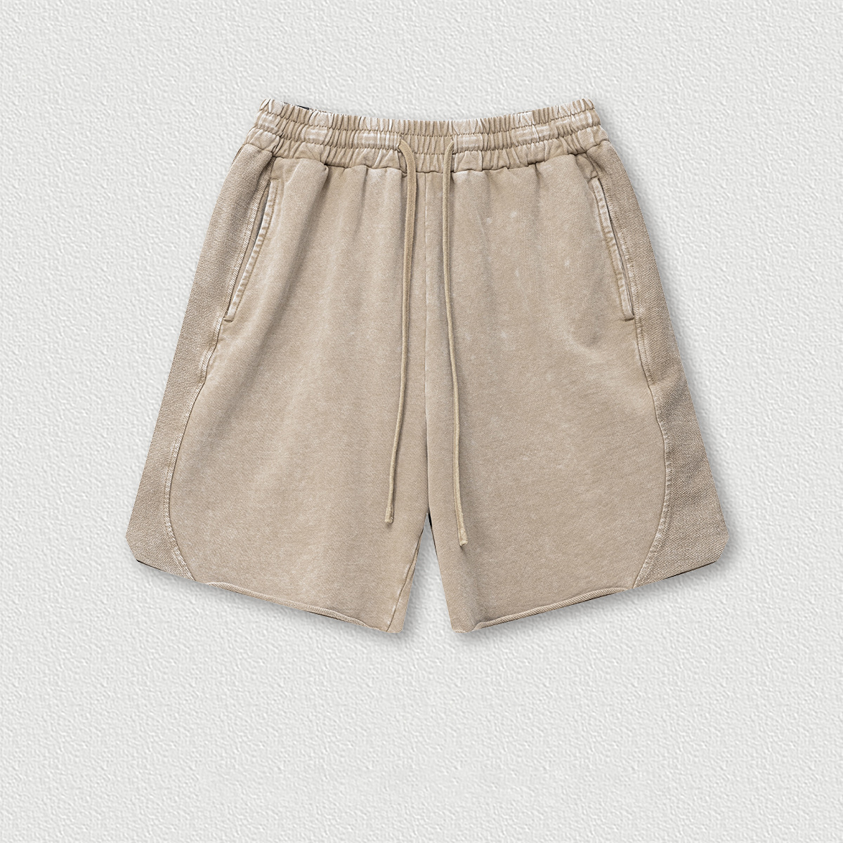MTR3502 Hot Sales New Arrivals Wholesale Custom 330 Gsm 100% Cotton Vintage Acid Wash Shorts for Men