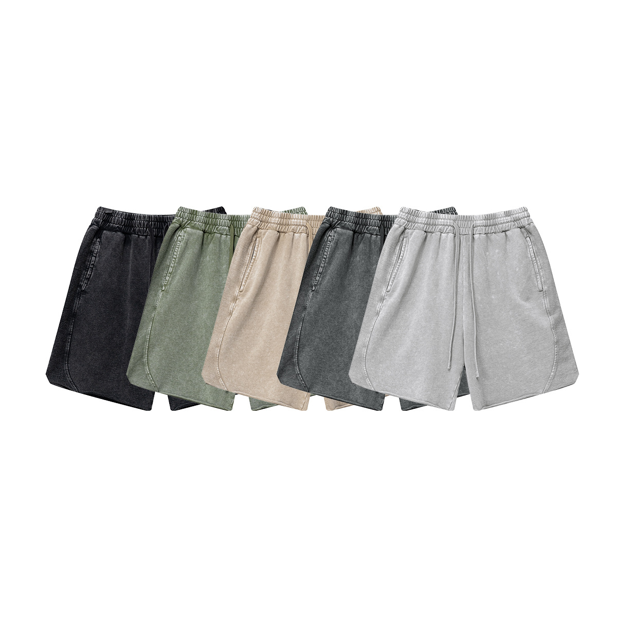 MTR3502 Hot Sales New Arrivals Wholesale Custom 330 Gsm 100% Cotton Vintage Acid Wash Shorts for Men