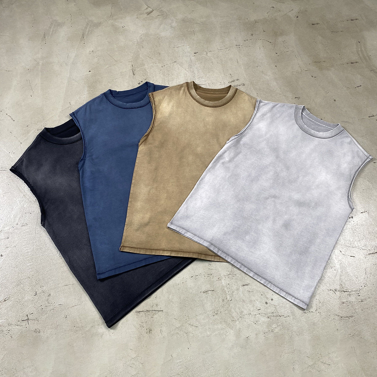 TT5034 24 S/S Streetwear Manufacturer Custom 275g 100% Cotton Washed Tank Top for Men for Women
