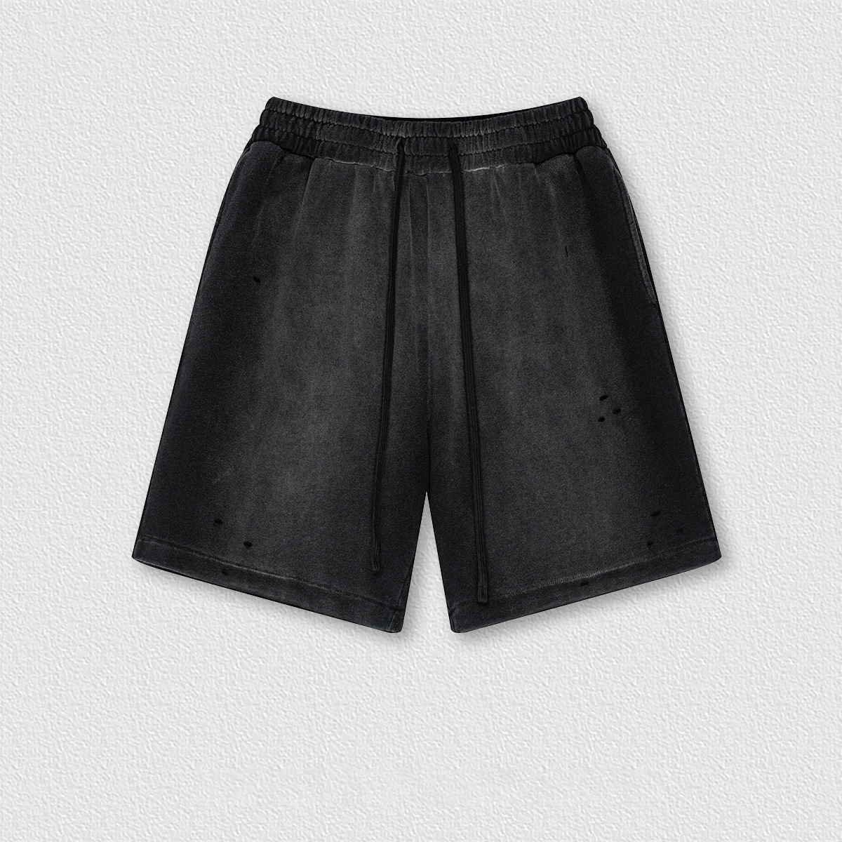 MTR3495 Wholesale Custom 330 Grams 100% Cotton Distressed Acid Wash Shorts Vintage Men's Sweat Shorts