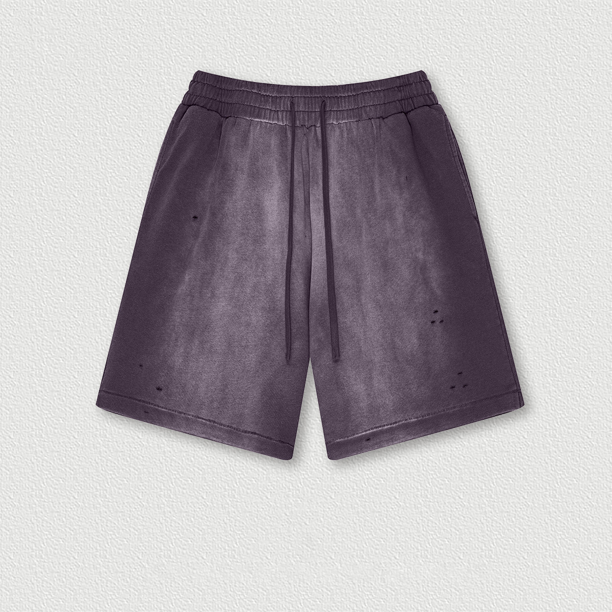 MTR3495 Wholesale Custom 330 Grams 100% Cotton Distressed Acid Wash Shorts Vintage Men's Sweat Shorts