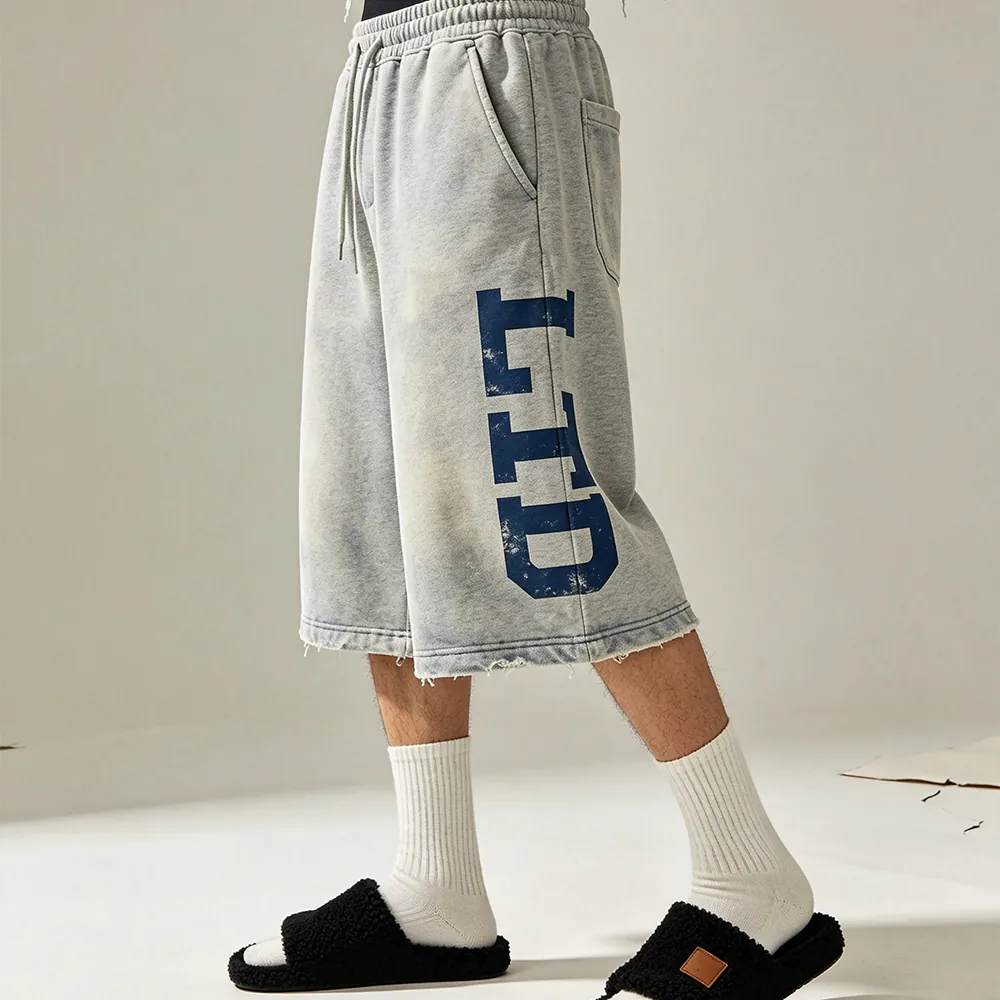 LTD-MTR1041 — original raw hem and distressed print detail