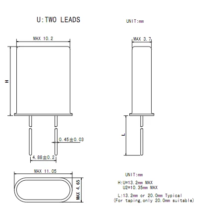 HC-49U / HC-49S / HC-49SMD Quartz Crystal Series