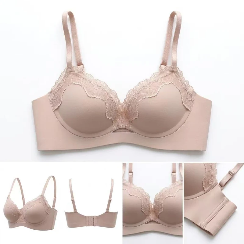 Soft Invisible One-Piece Smooth Lace Splicing Bra