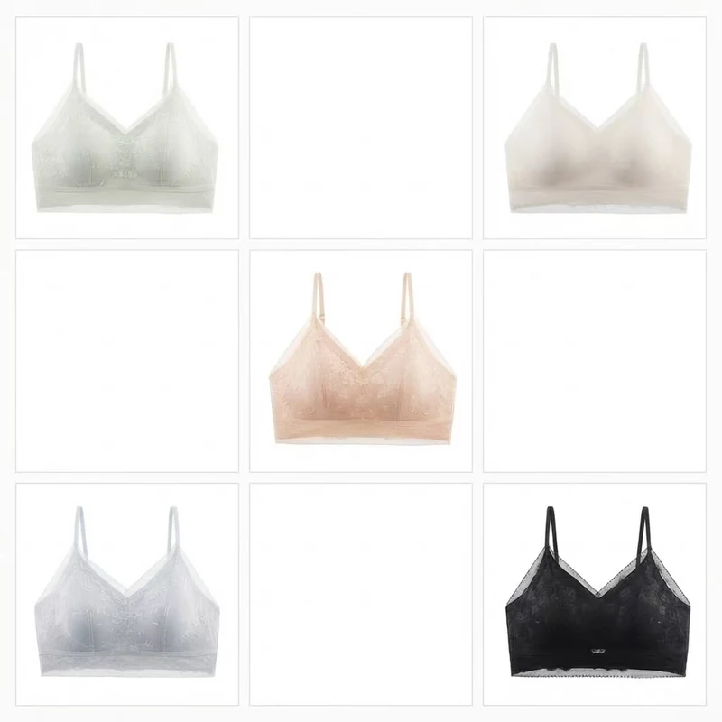 Floral Invisible One-Piece Lace Jacquard Bra