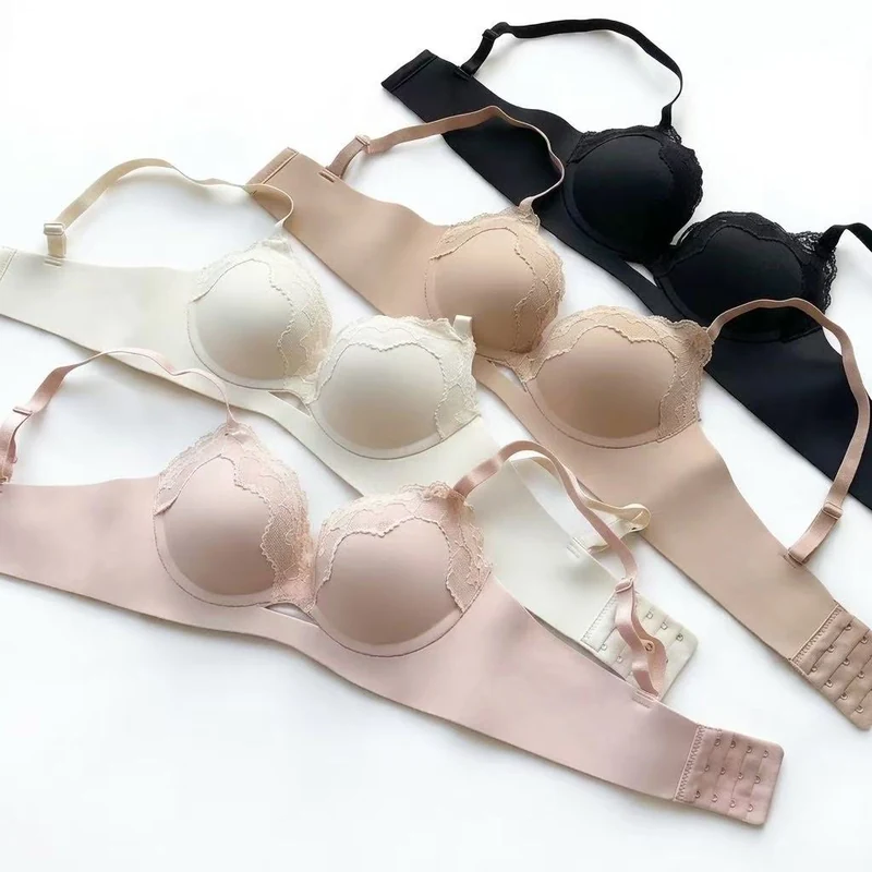 Soft Invisible One-Piece Smooth Lace Splicing Bra
