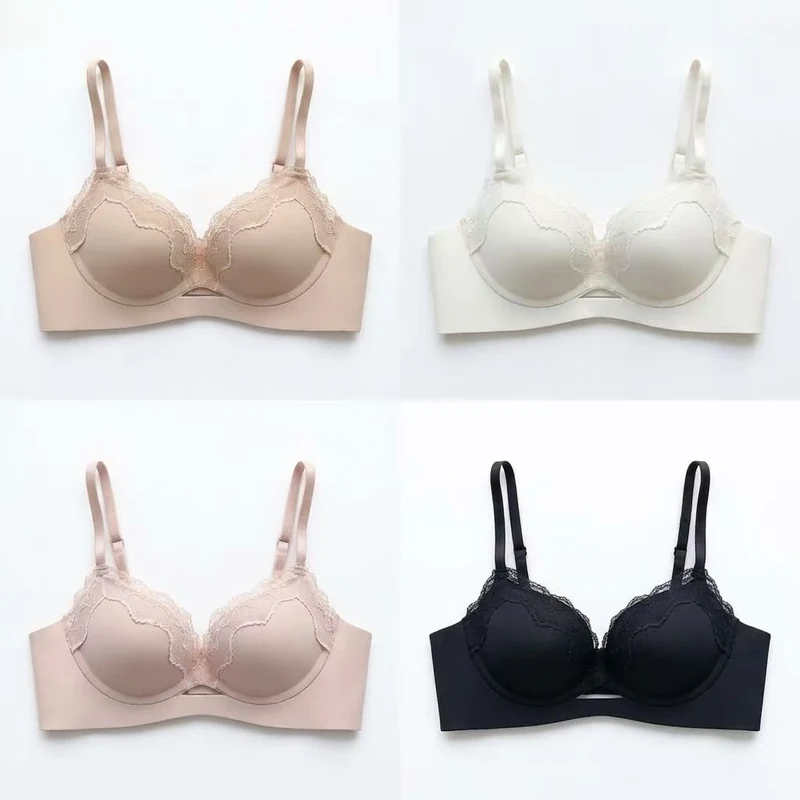 Soft Invisible One-Piece Smooth Lace Splicing Bra