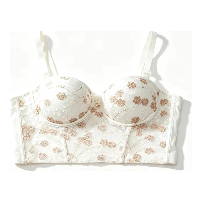 SakuraStory Cherry Embroidery Corset Bra