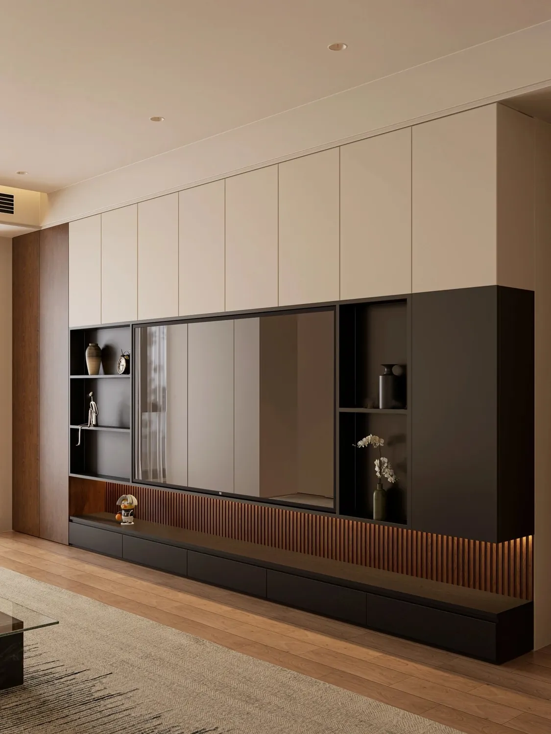 Two-Tone Low Console TV & Media Cabinets
