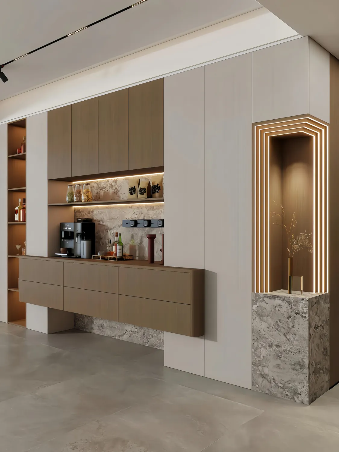 Cream Display Shelves Display & Sideboard Cabinets - design view 3