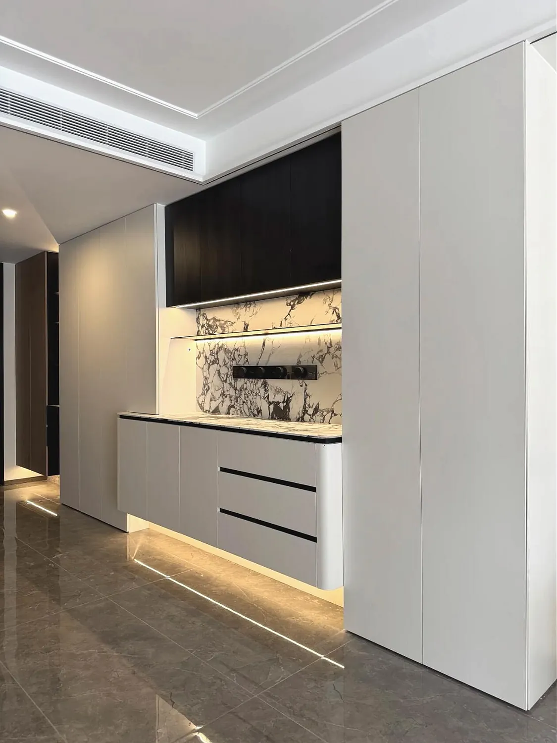Minimalist Two-Tone Display & Sideboard Cabinets