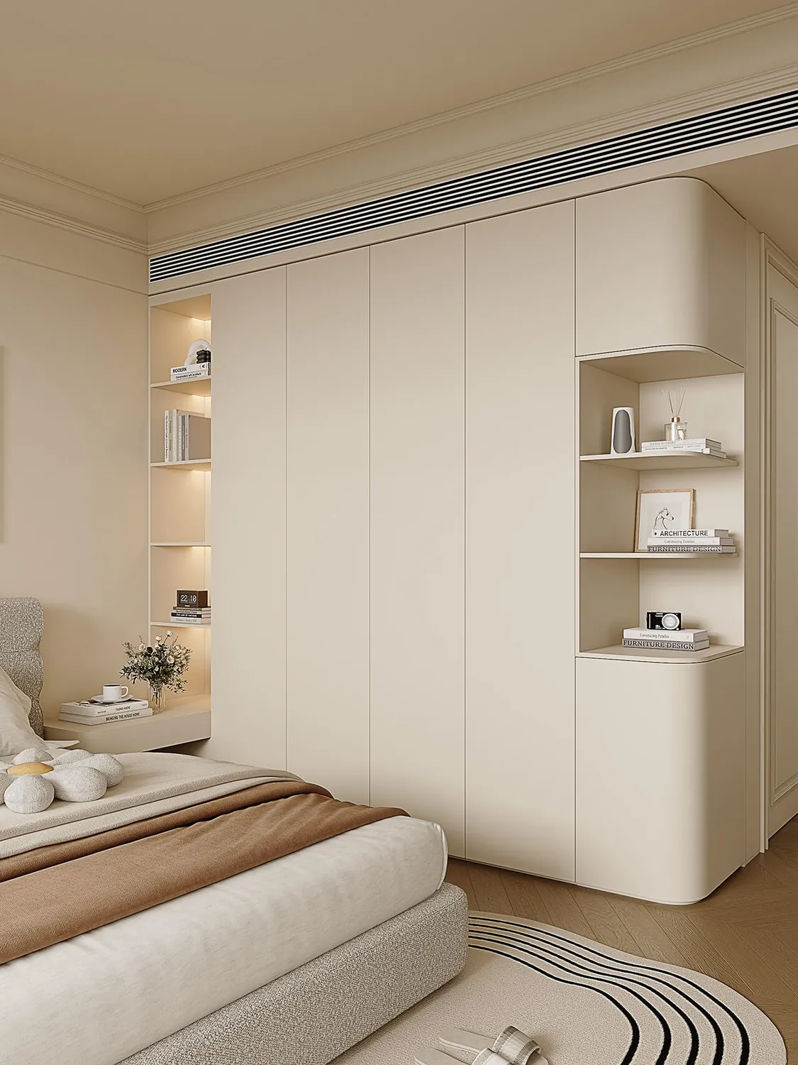 White Recessed Wardrobes