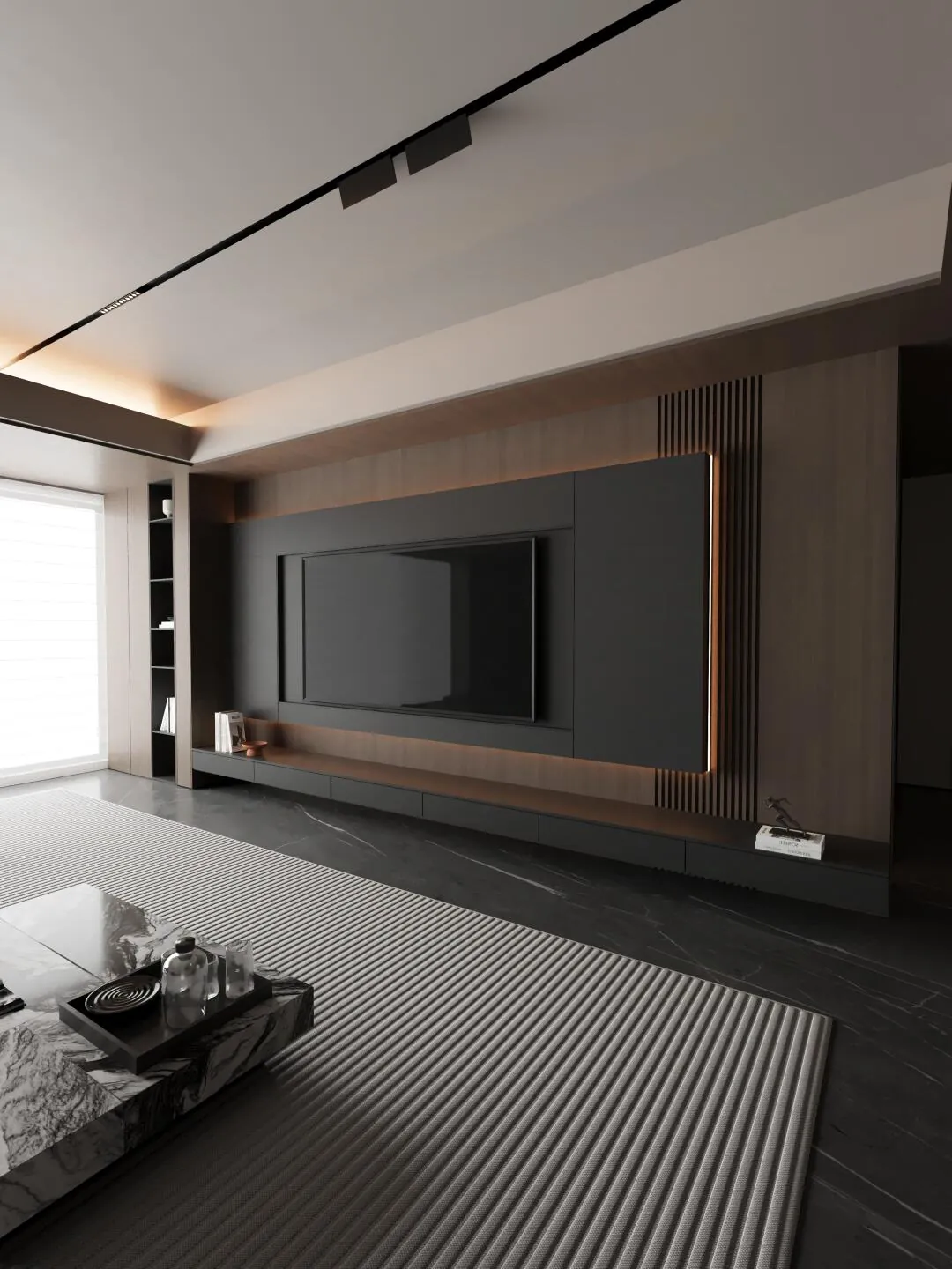 Dark Woodgrain Frame TV & Media Cabinets