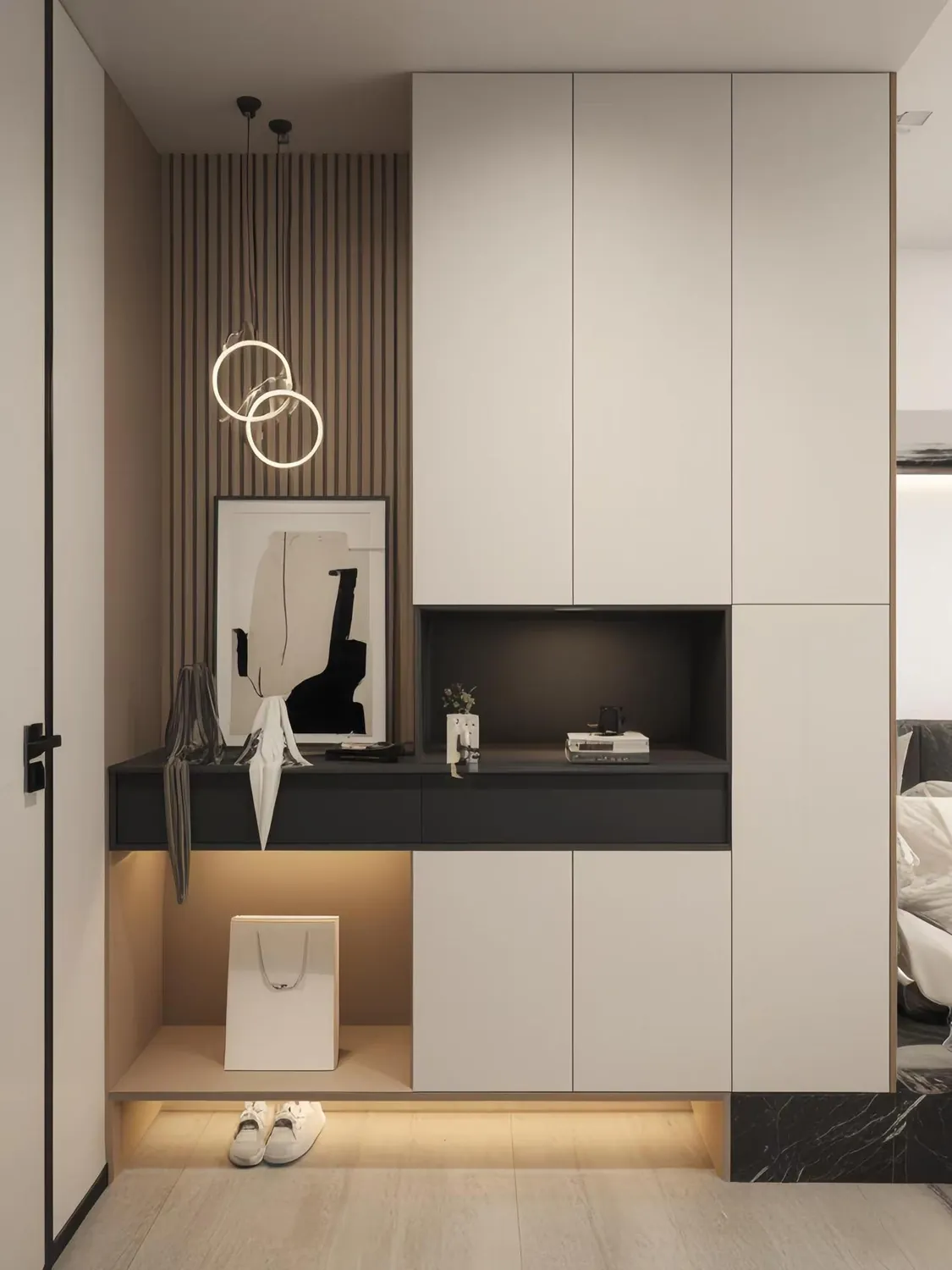 Cream Utility Niche Shoe & Hallway Storage