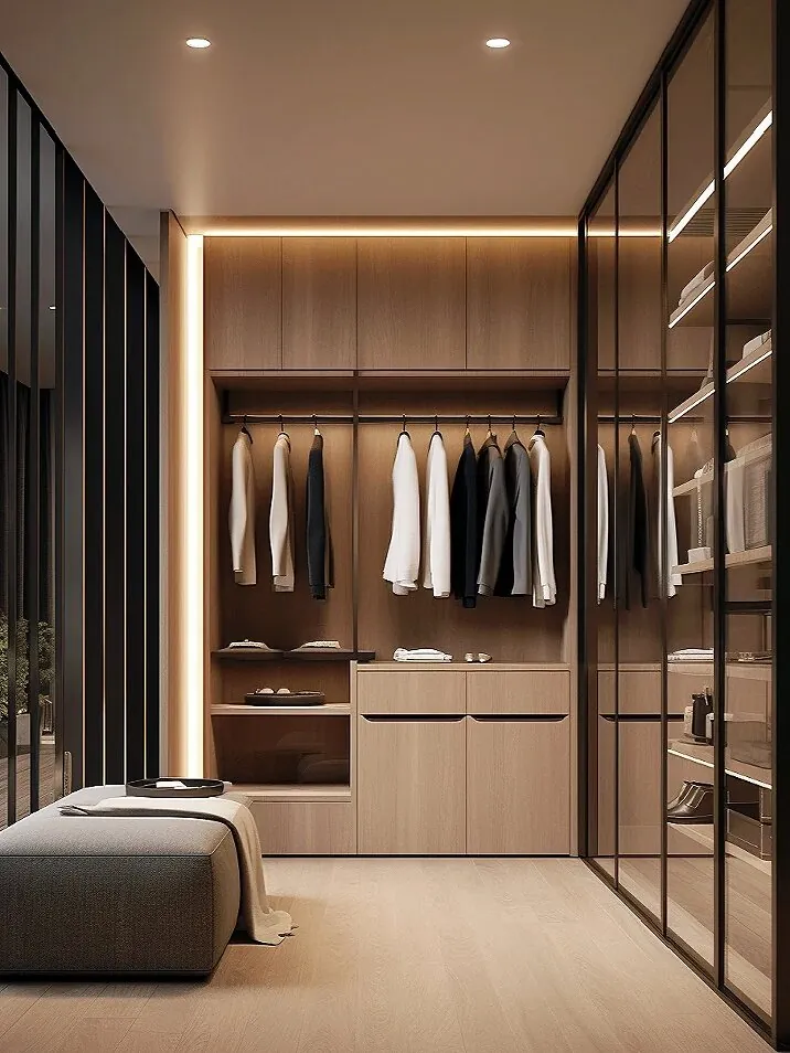 Glass Corner Dressing Walk-in Closets - design view 2