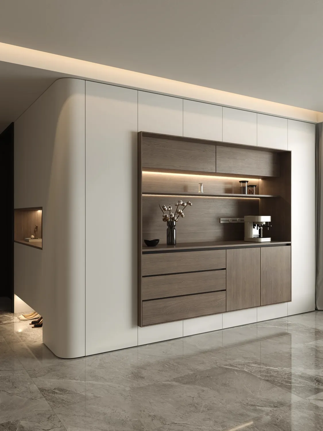Minimalist Wall Niche Display & Sideboard Cabinets