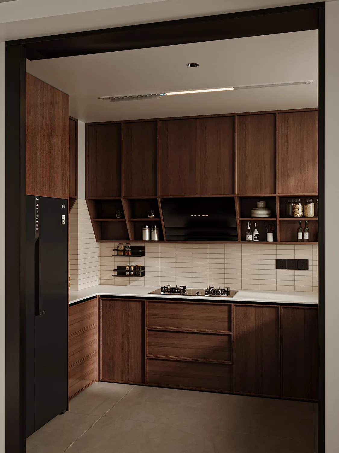 Two-Tone Compact Kitchen Cabinets - design view 2